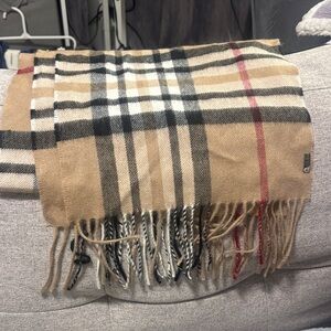 Fraas Tan and Black Scarf with Red Accent